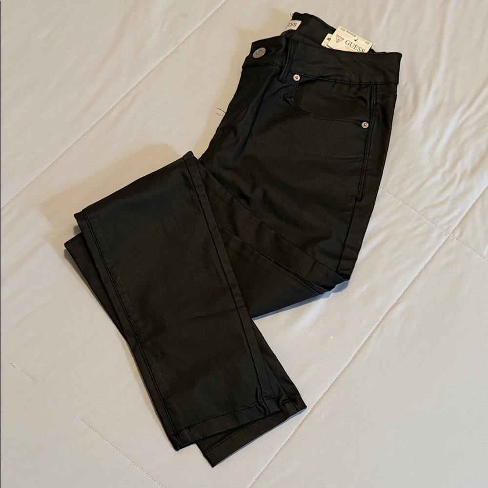 Guess Women's Waxed Black Skinny Jeans